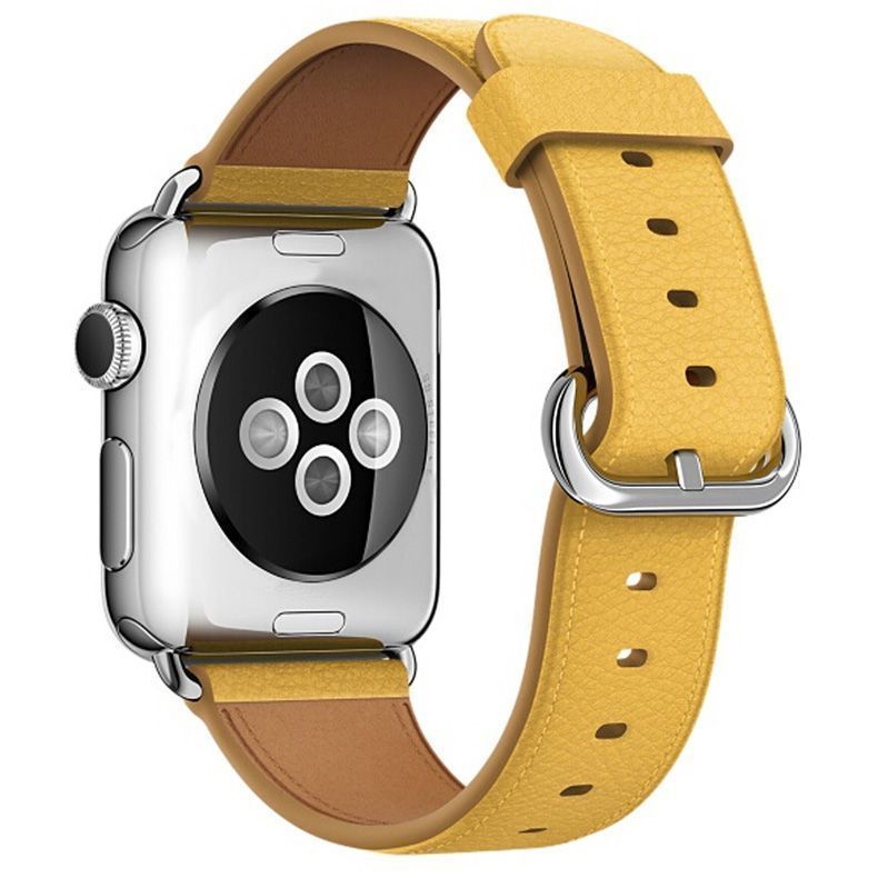 Correa Cuero Compatible Iwatch Apple Watch Mostaza 38-40-41MM-0
