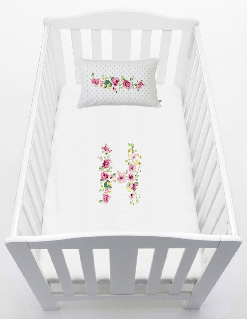 Cubreplumon Pack & Play, Letras Vintage H Blanco