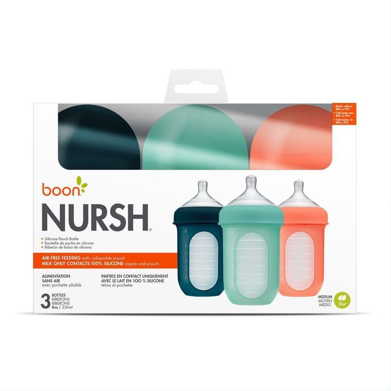 Set 3 Mamaderas con bolsa de silicona NURSH - 240 ml -6