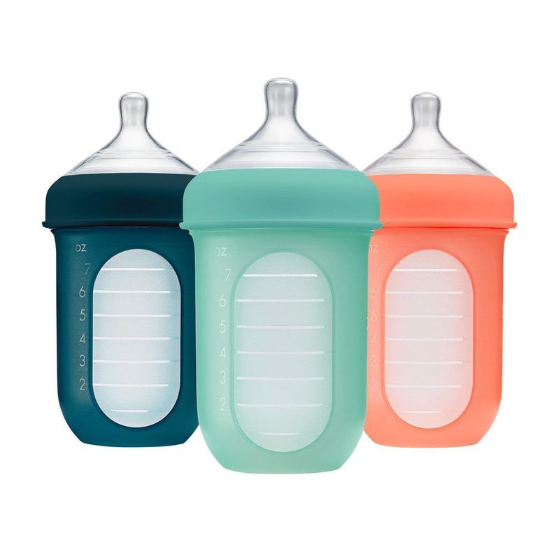 Set 3 Mamaderas con bolsa de silicona NURSH - 240 ml -0