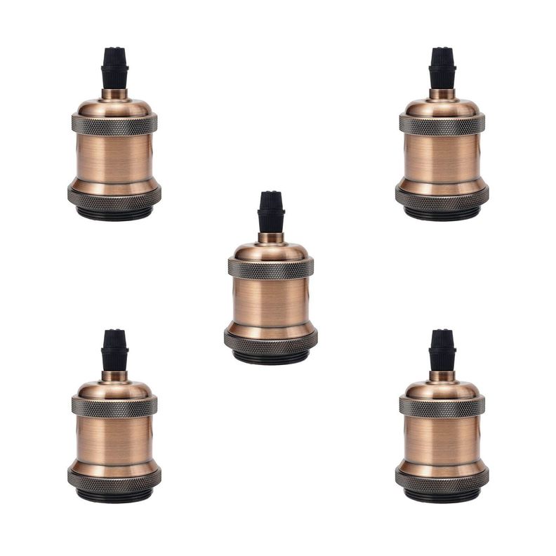Pack 5 Soquetes E-27 Bronce Vintage-0