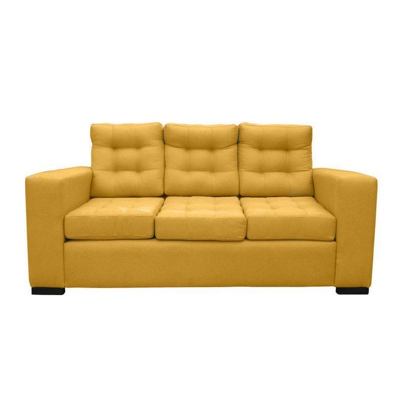 Sofa Antu Felpa Ambarino 3 Cuerpos Amarillo