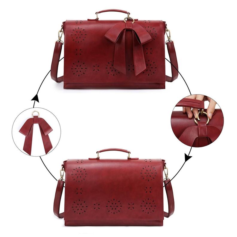 Ecosusi Maletín BOW para laptop 15.6" - Burdeo-6