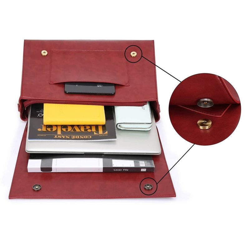 Ecosusi Maletín BOW para laptop 15.6" - Burdeo-5
