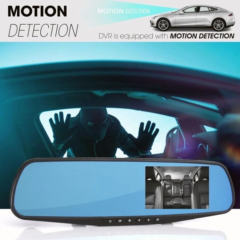 Espejo Monitor Auto DVR y camara de marcha atras-5