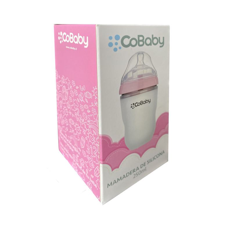 MAMADERA SILICONA FLEXIBLE COBABY 250ml ROSA-5