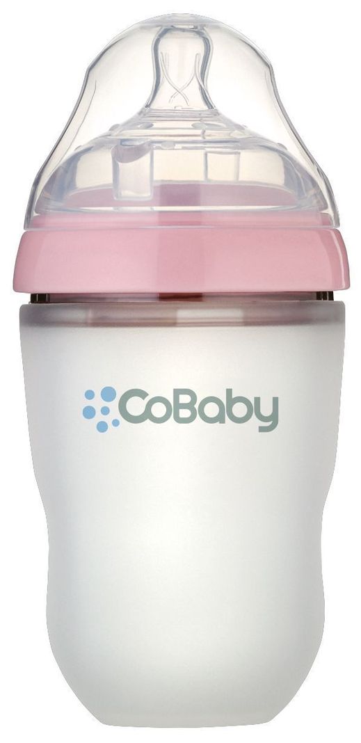 MAMADERA SILICONA FLEXIBLE COBABY 250ml ROSA-0