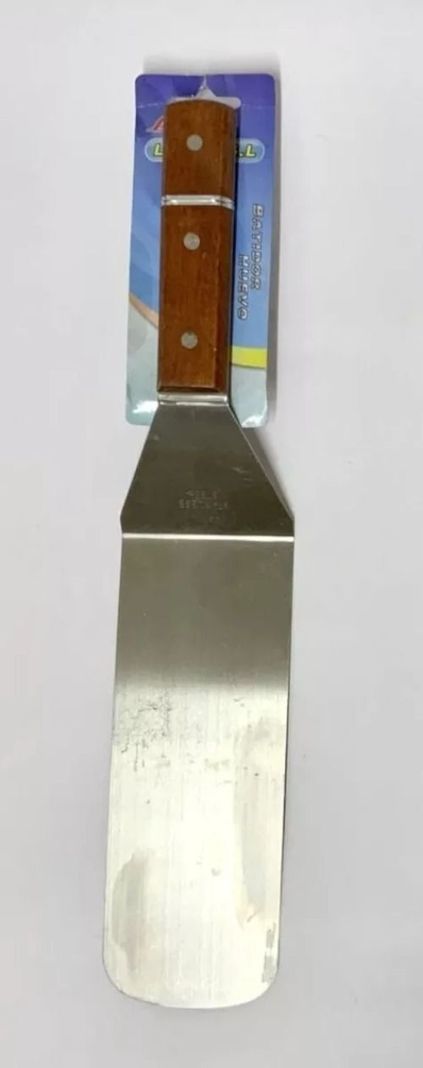 Espatula Churrasquera Plana Acero Inoxidable Cocina-0