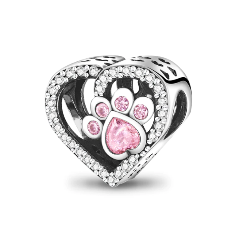 Charm Corazón Canino en Plata Fina 925-0