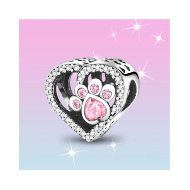Charm Corazón Canino en Plata Fina 925-2