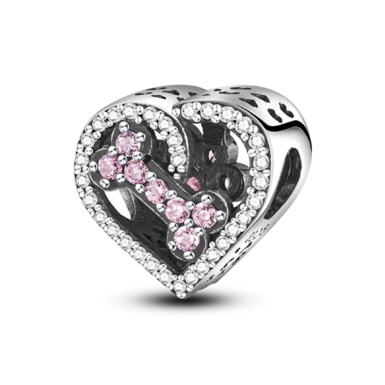 Charm Corazón Canino en Plata Fina 925-1