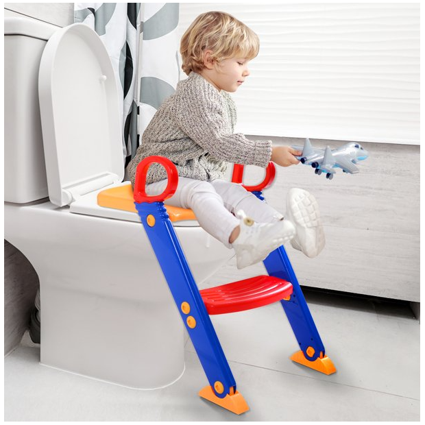 Asiento Para Inodoro Con Escalera Para Niños-5