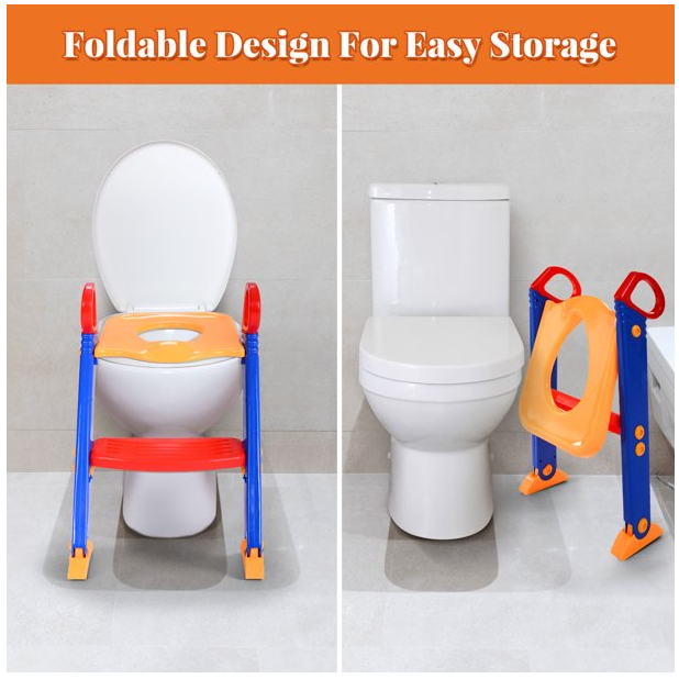 Asiento Para Inodoro Con Escalera Para Niños-1