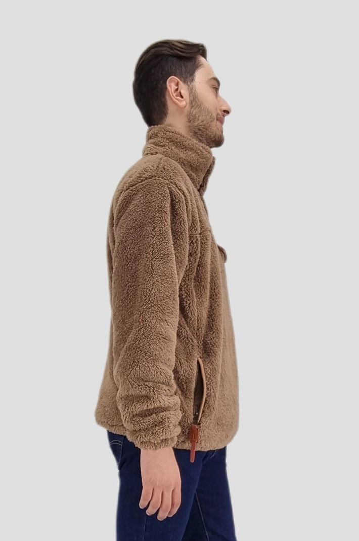 Poleron sherpa broches café-1