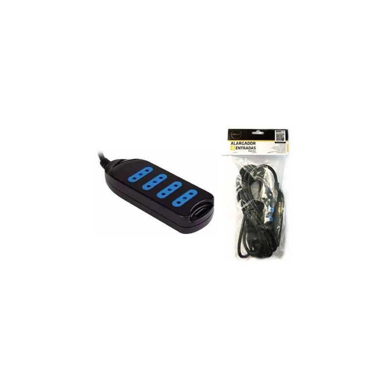 Alargador Eléctrico 5mts Certificado Negro - Ps-1