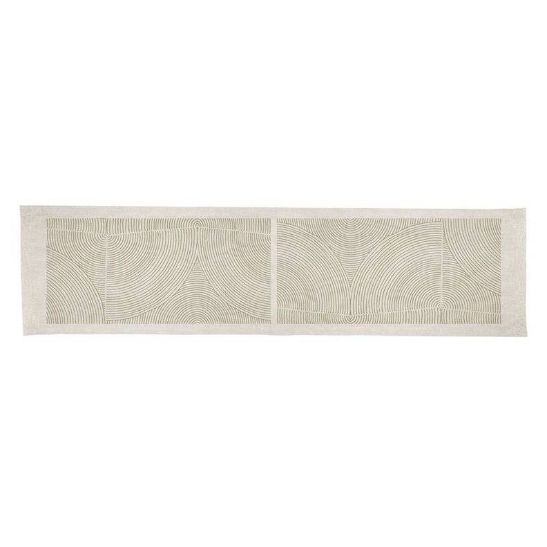 Camino de mesa, linet natural, Taupe-0