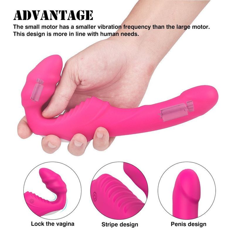 Dildo Doble Vibrador Strapless Nana-5