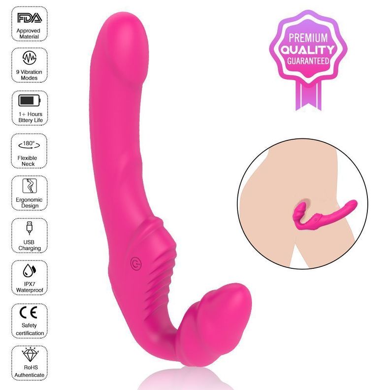 Dildo Doble Vibrador Strapless Nana-3