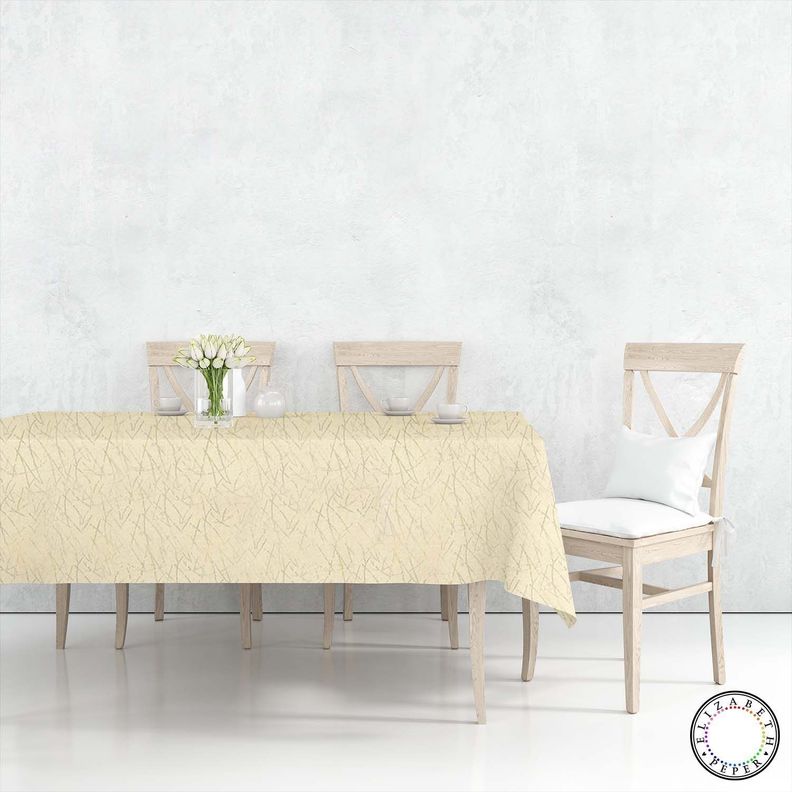Mantel para Mesa de Tela 140x180 cm Textura Beige-1