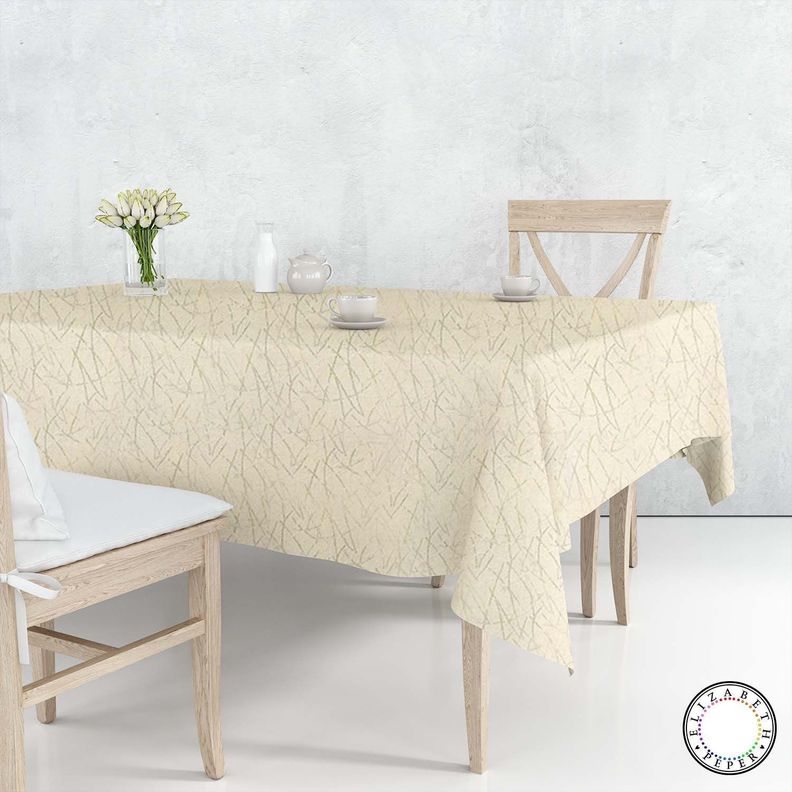 Mantel para Mesa de Tela 140x180 cm Textura Beige-2