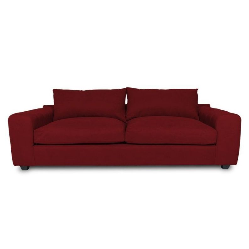 Sofa Briana Felpa Rojo 3 Cuerpos