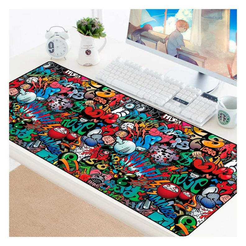 Mousepad Urban Diseño Graffiti XL 90x40Cm-1
