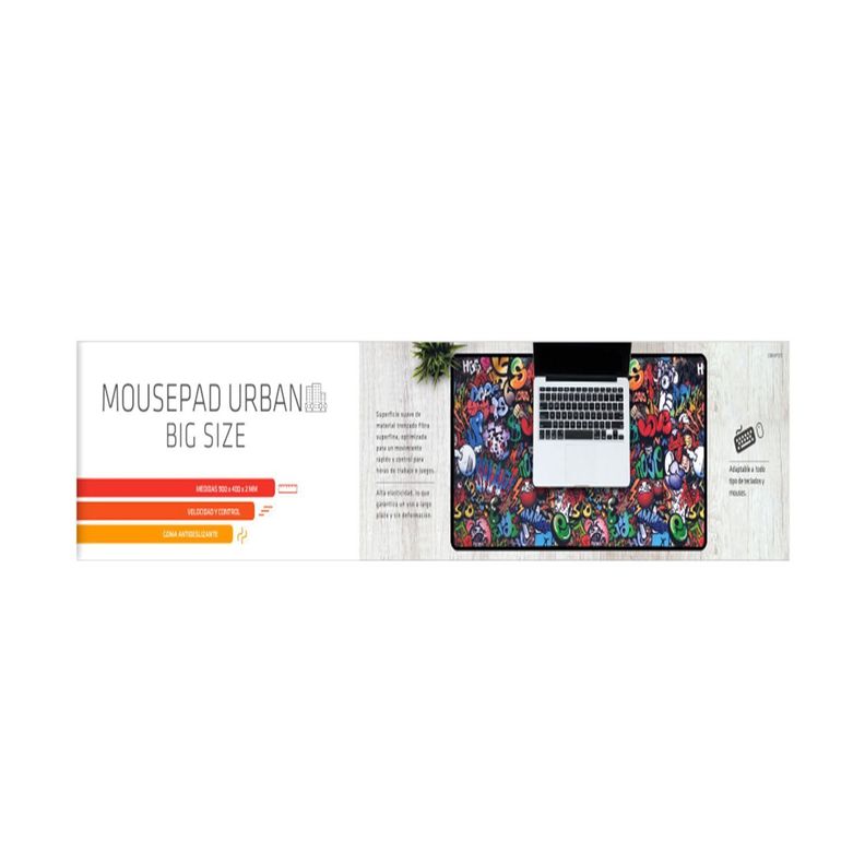 Mousepad Urban Diseño Graffiti XL 90x40Cm-3