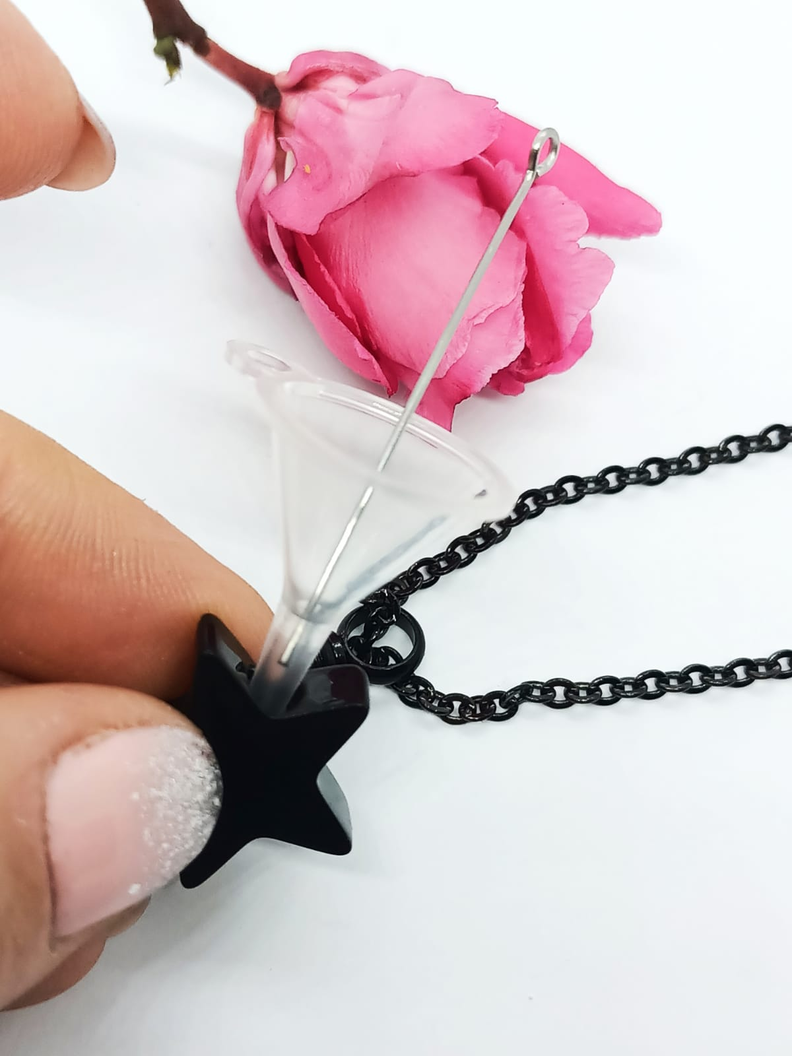 Cadena Colgante Urna Cremacion Estrella Acero Cenizas Amor -5