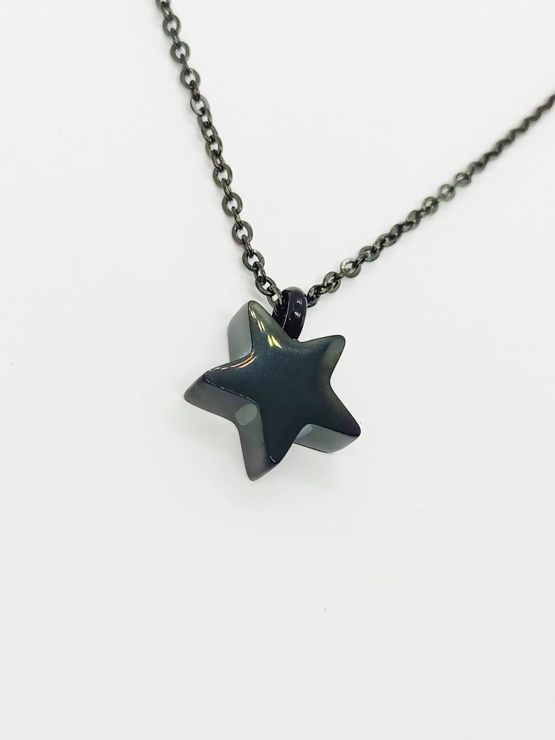 Cadena Colgante Urna Cremacion Estrella Acero Cenizas Amor -1