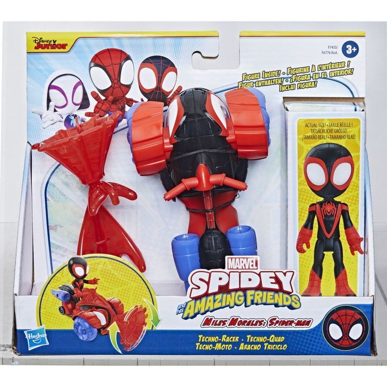 Figura de Acción Spidey And Friends Miles Morales Spider-Man, Set Tecno-moto-1