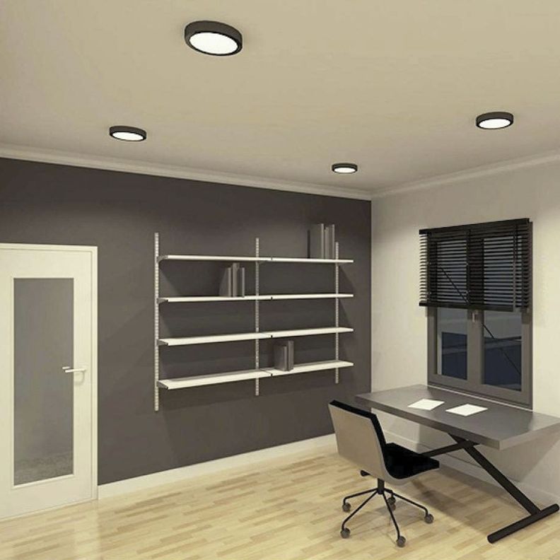 Panel Redondo LED Sobrepuesto Negro 24W Frío-5
