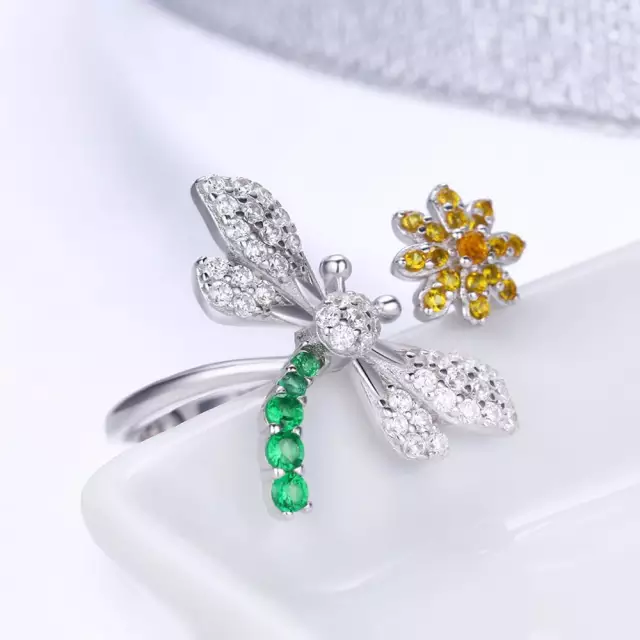 Anillo Libelula Ajustable Plata 925-3