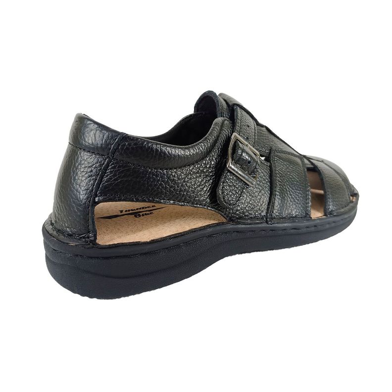 Sandalia de Cuero Hombre 201 Negro-3
