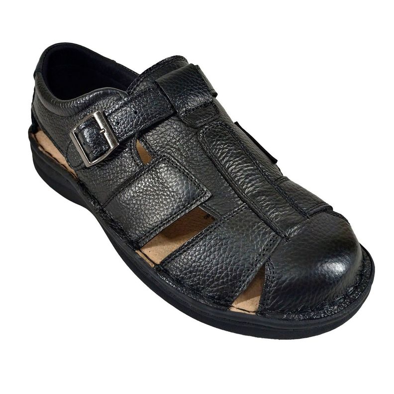 Sandalia de Cuero Hombre 201 Negro-1