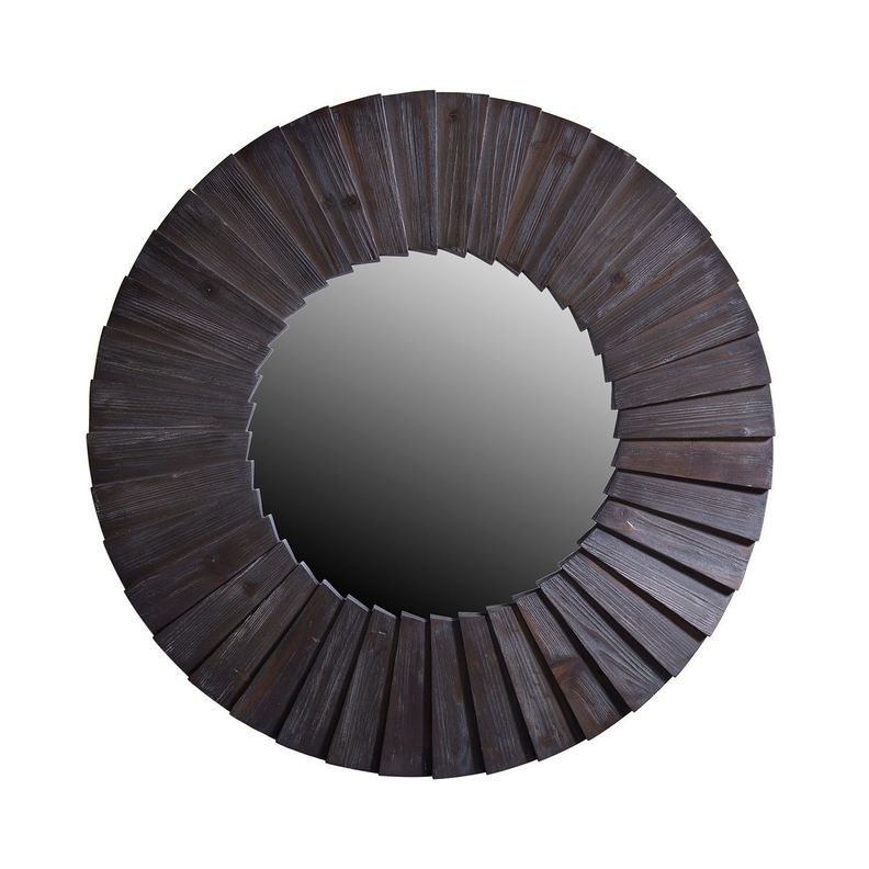 Espejo Yibin, madera de abeto reciclado color negro envejecido.-3
