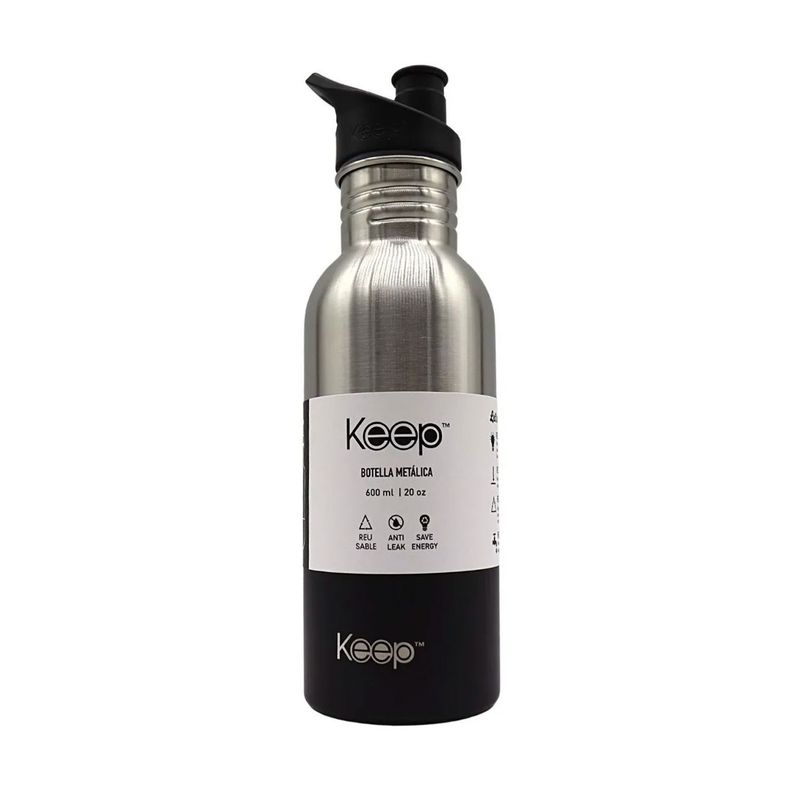 Botella Metálica Con Mango 600ml Amarillo / Celeste - Keep-1