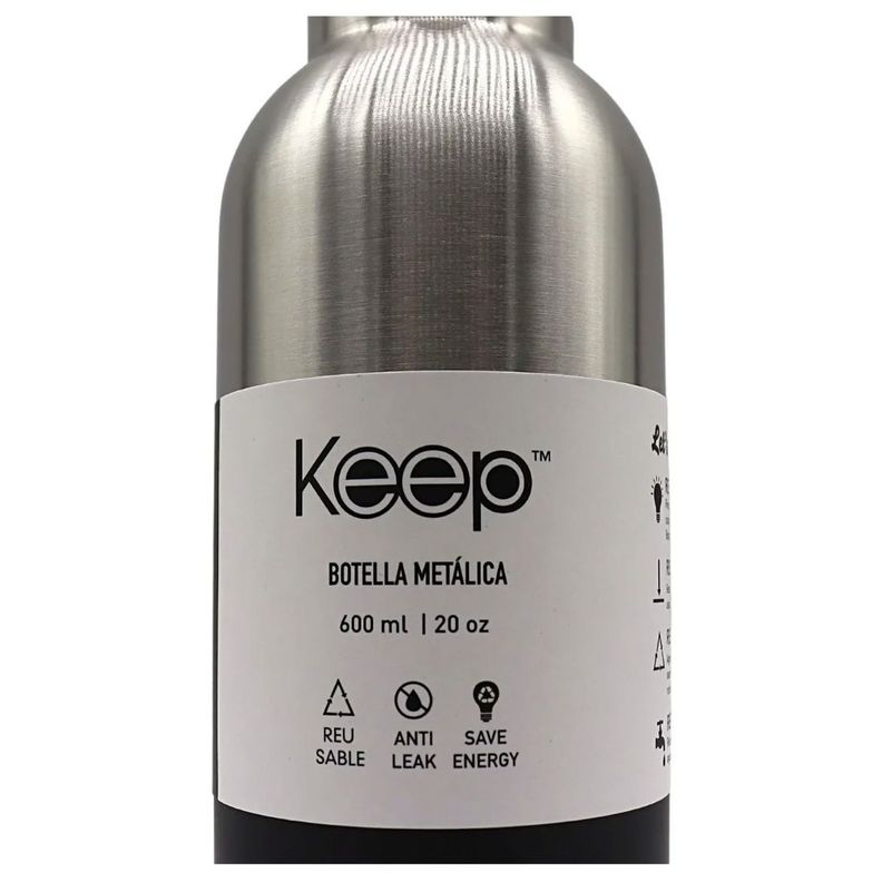 Botella Metálica Con Mango 600ml Amarillo / Celeste - Keep-3