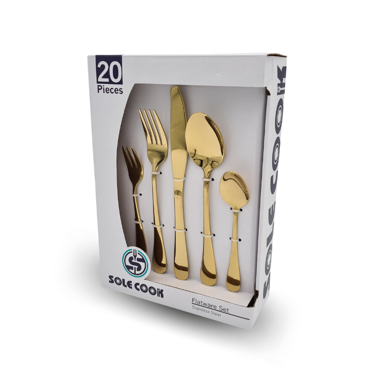 Juego de Cubiertos Acero Inoxidable 20pza elegante y moderno-1