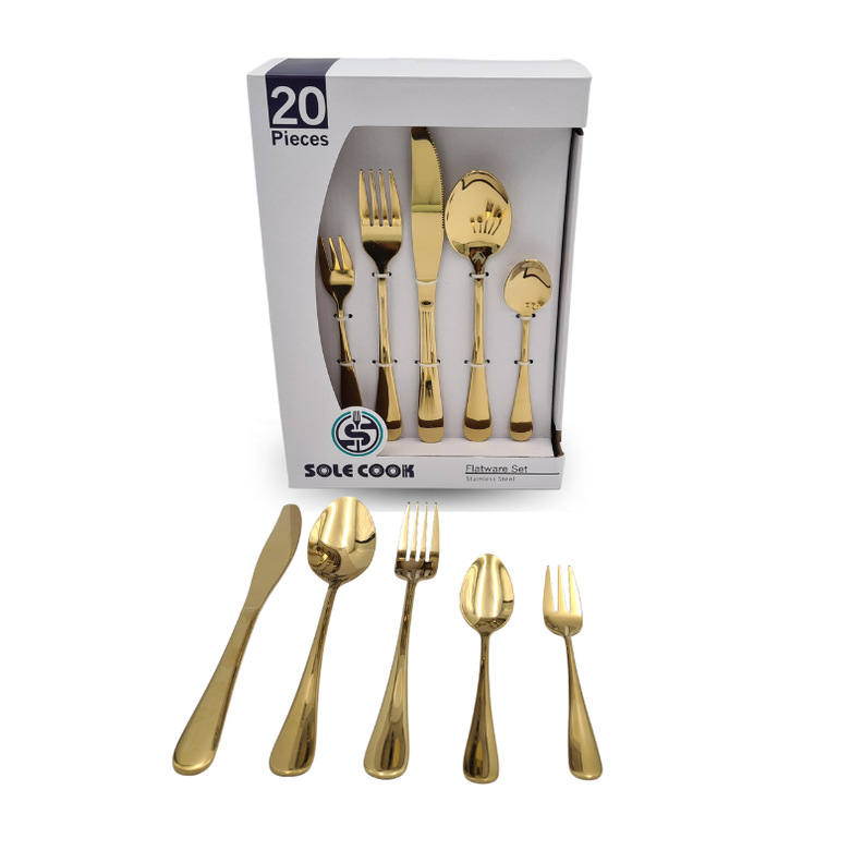 Juego de Cubiertos Acero Inoxidable 20pza elegante y moderno-4