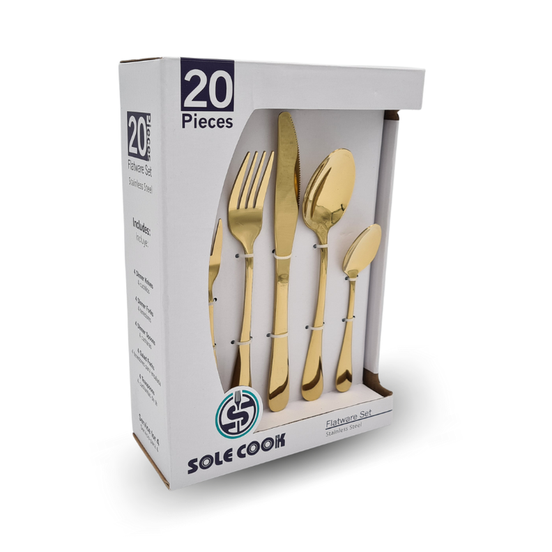 Juego de Cubiertos Acero Inoxidable 20pza elegante y moderno-2