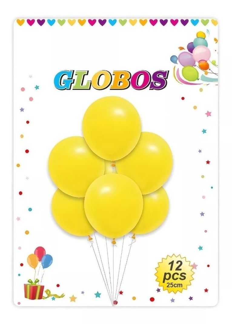 Pack X12 Set De Cumpleaños Globos Cumpleaños Globos Amarillo-0