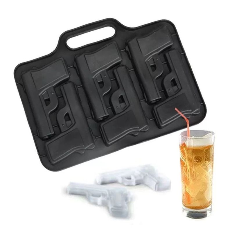 Cubetas de Hielo con Forma de Pistolas, Cubiteras de Hielo Silicona Molde Pistola-0