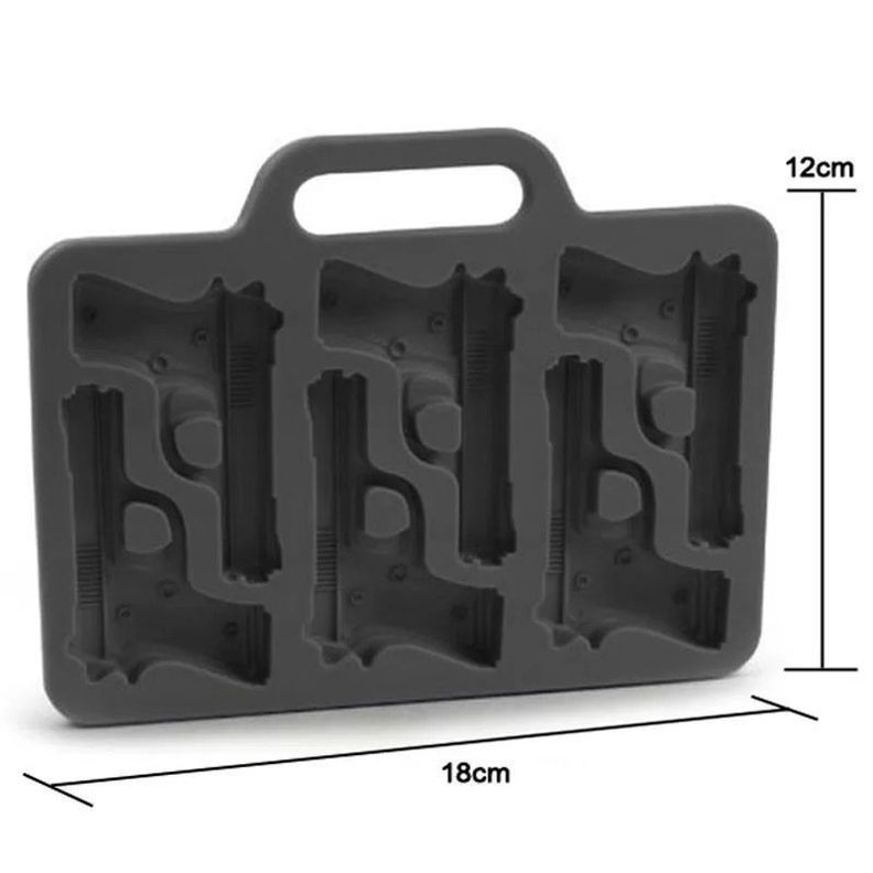 Cubetas de Hielo con Forma de Pistolas, Cubiteras de Hielo Silicona Molde Pistola-1