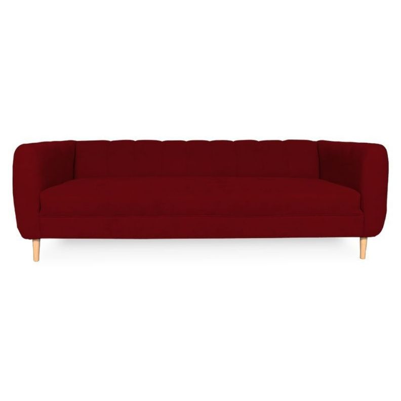 Sofa Lynette Felpa Rojo 3 Cuerpos