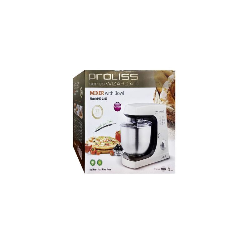 Batidora Amasadora 1200w De 8 Velocidades Color Blanco - PuntoStore-2
