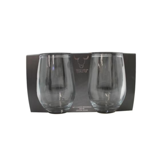 SET 4 VASOS REDONDOS VIDRIO WAYU-2
