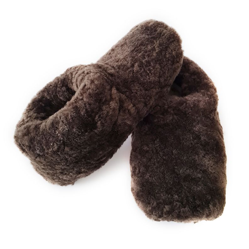 Pantuflas De Oveja Cafe Tallas Adulto-4