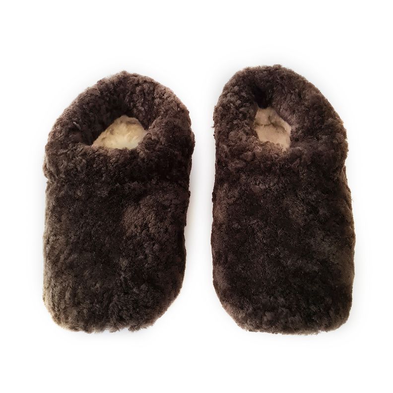 Pantuflas De Oveja Cafe Tallas Adulto-1