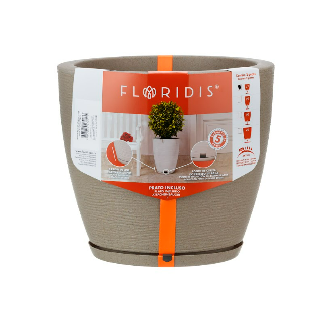MACETERO FLORIDIS AMSTERDAM BEIGE 28CM DE ALTO-2