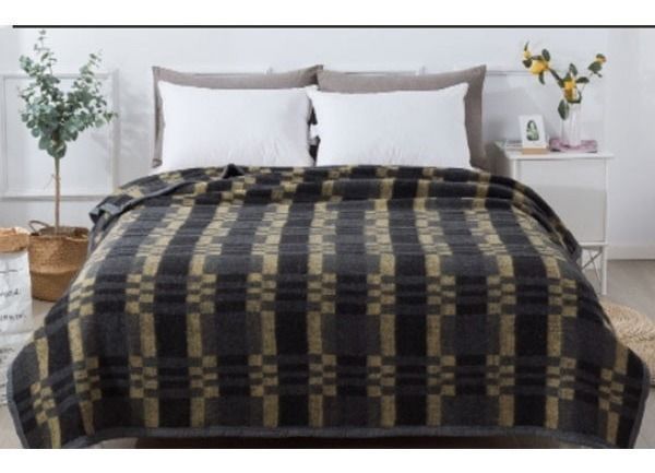 Frazada Térmica Jacquard Amarillo Negro 2 Plazas-0